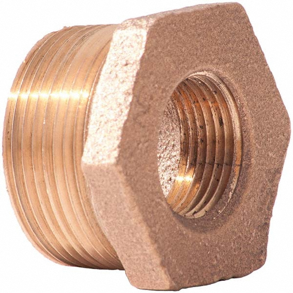 Merit Brass Brass Pipe Bushing: 1 x 1/4" Fitting, Threaded, MNPT x FNPT, Class 125, Lead Free - XNL114-1604