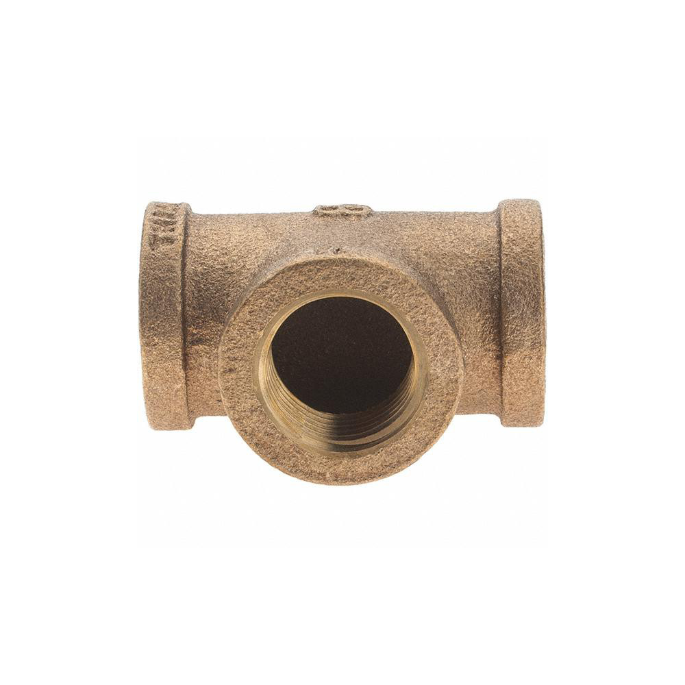 Merit Brass Brass Pipe Tee: 1/2" Fitting, Threaded, FNPT x FNPT x FNPT, Class 125 - X106-08