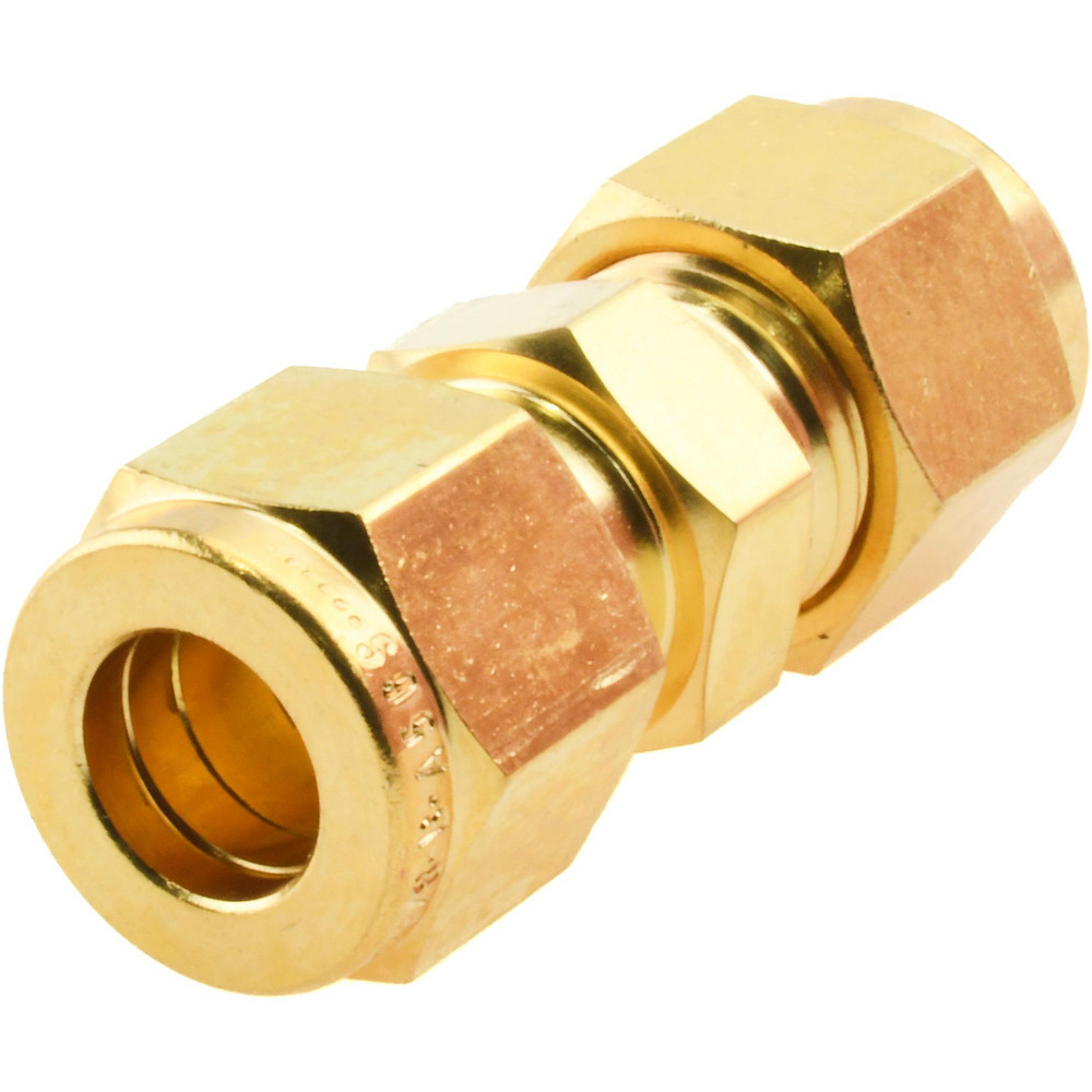 Parker Compression Tube Union: 3/8" Tube OD, Compression x Compression - 6SC6-B