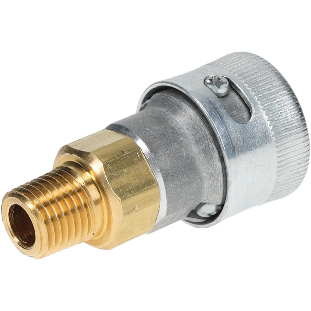 Parker Pneumatic Hose Coupling: 1/4-18, 1/4" Body Dia, Schrader Twist-Lock Interchange - TL-251-4MP