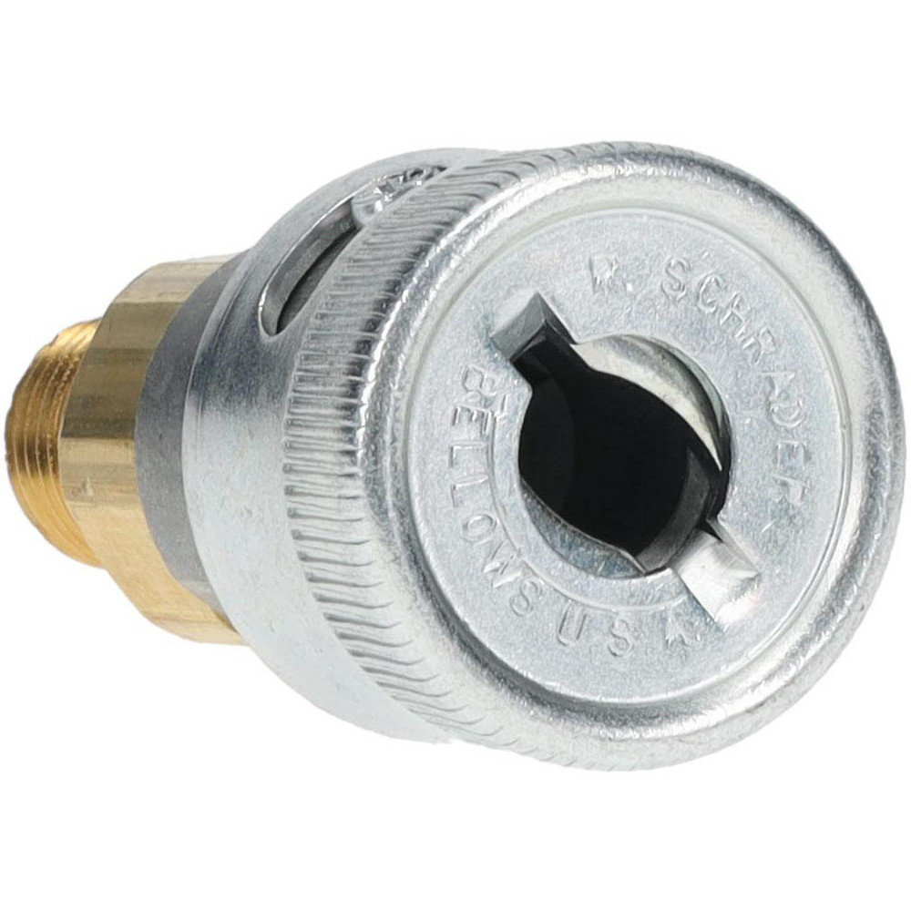 Parker Pneumatic Hose Coupling: 1/4-18, 1/4" Body Dia, Schrader Twist-Lock Interchange - TL-251-4MP