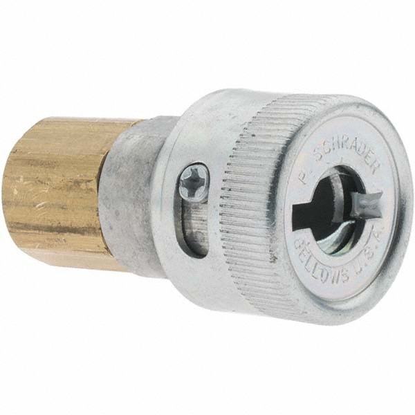 Parker Pneumatic Hose Coupling: 1/4-18, 1/4" Body Dia, Schrader Twist-Lock Interchange - TL-251-4MP