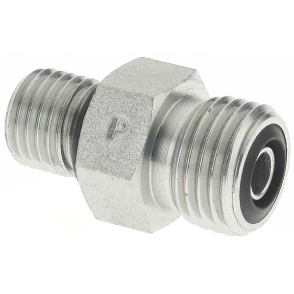 Parker Compression Tube Union: 9/16-18, 1/4" Tube OD, ORFS - KP80055