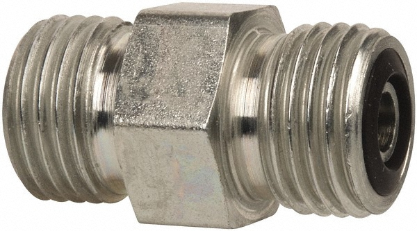 Parker Compression Tube Union: 9/16-18, 1/4" Tube OD, ORFS - KP80055