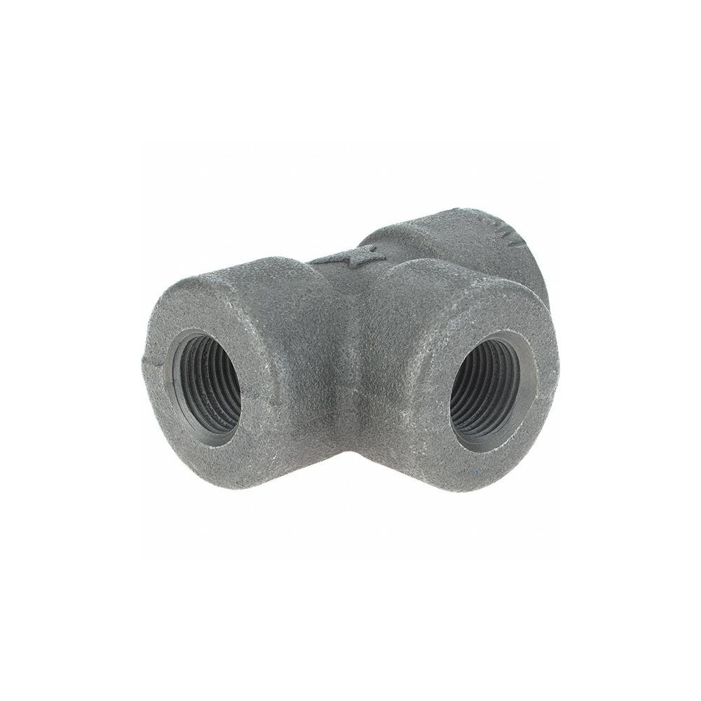Anvil Black Pipe Fittings: Tee, 3/8", Threaded, Forged Carbon Steel - 0361119407