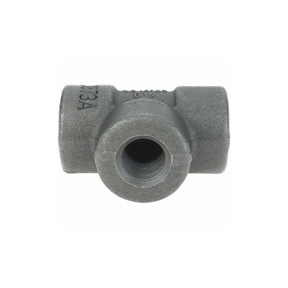 Anvil Black Pipe Fittings: Tee, 3/8", Threaded, Forged Carbon Steel - 0361119407