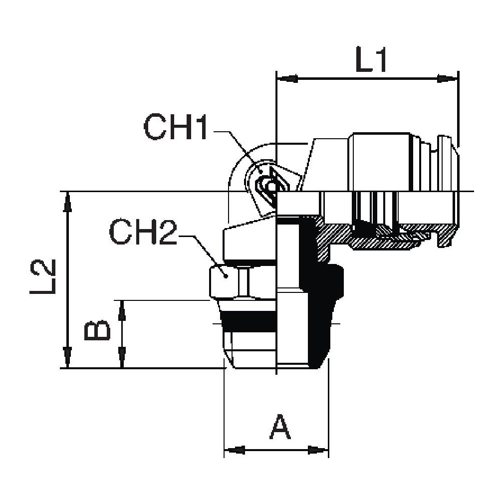 Aignep USA Push-to-Connect Tube x Universal Thread Fitting: Swivel Elbow, Universal, 12.00 mm OD - 50110N-12-1/2