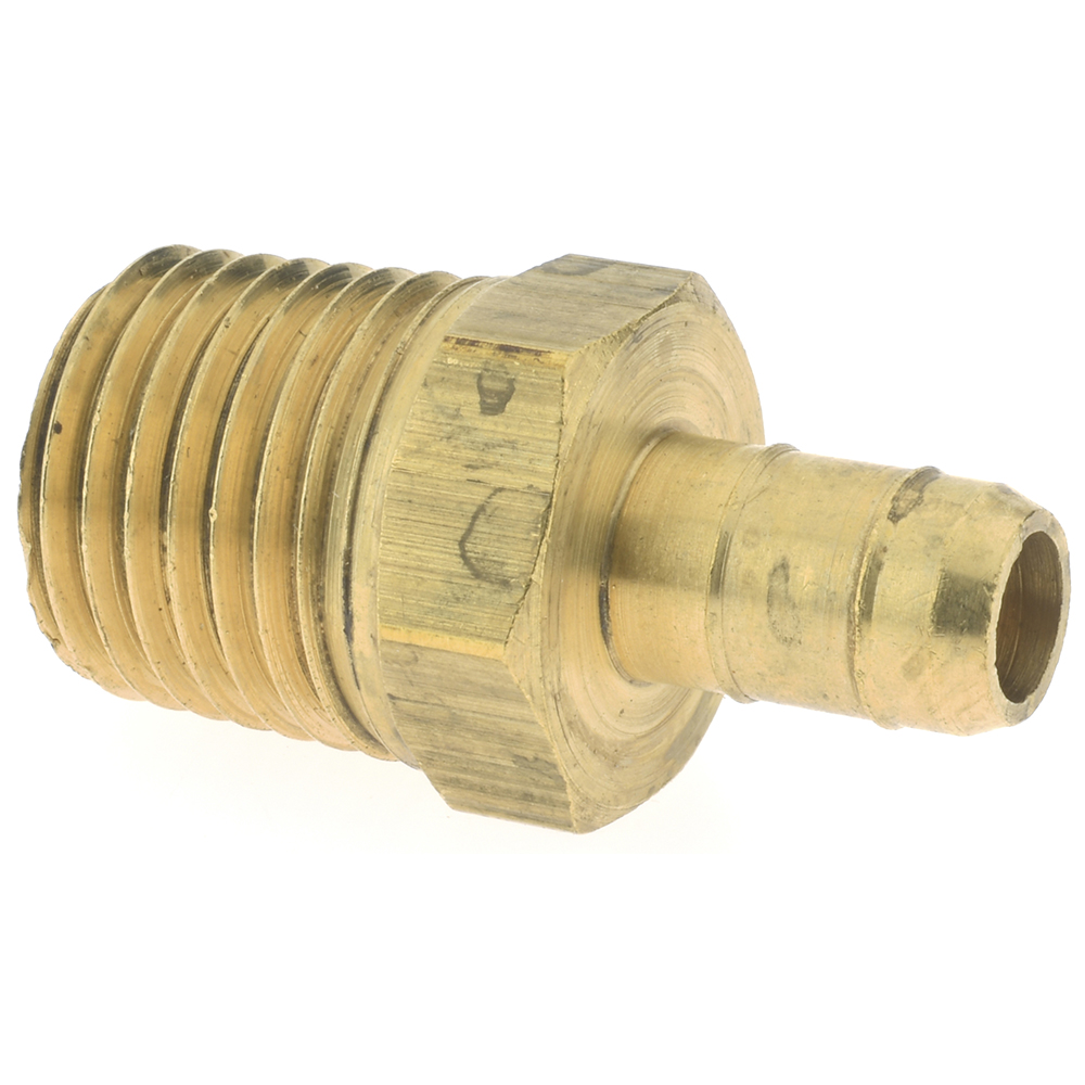 Parker Barbed Tube Male Connector: Multiple Barbs, 10-32 UNF - 27-2