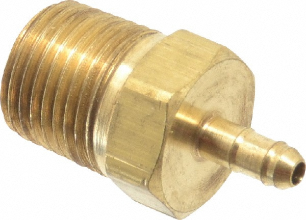 Parker Barbed Tube Male Connector: Multiple Barbs, 10-32 UNF - 27-2