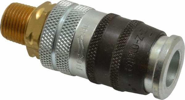 Parker Pneumatic Hose Coupling: 3/8-18, 3/8" Body Dia, Industrial Interchange - 24