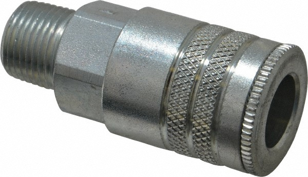 Parker Pneumatic Hose Coupling: 3/8-18, 3/8" Body Dia, Industrial Interchange - 24