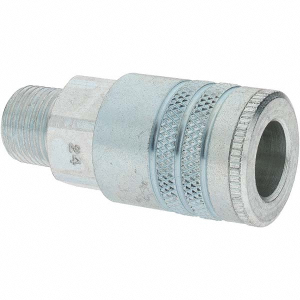 Parker Pneumatic Hose Coupling: 3/8-18, 3/8" Body Dia, Industrial Interchange - 24