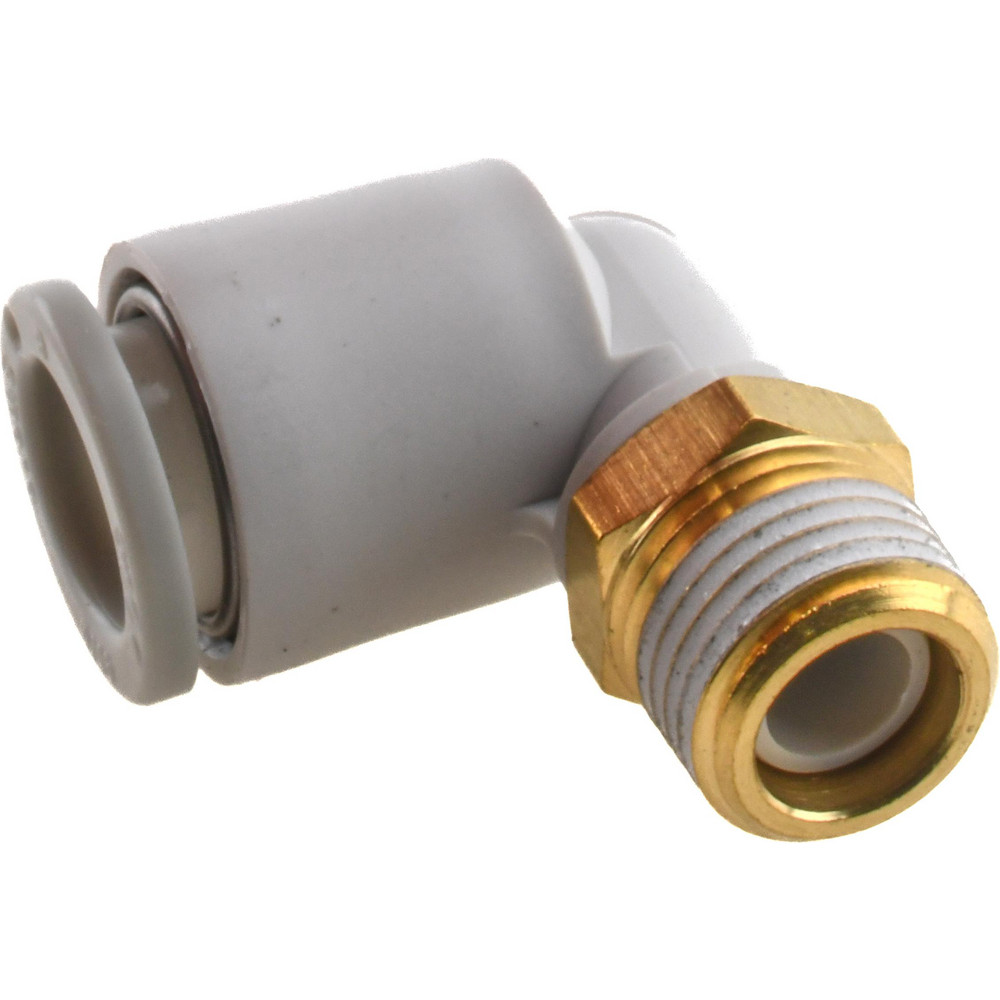 SMC PNEUMATICS Push-to-Connect Push-to-Connect Fitting: Elbow, BSPT, 8.00 mm OD - KQ2L08-01AS