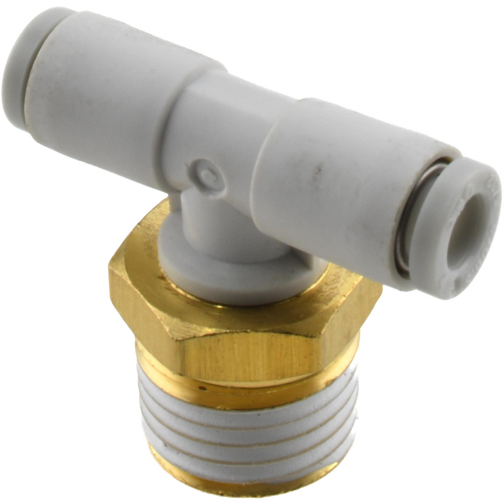 SMC PNEUMATICS Push-to-Connect Push-to-Connect Fitting: Branch Tee, BSPT, 4.00 mm OD - KQ2T04-02AS