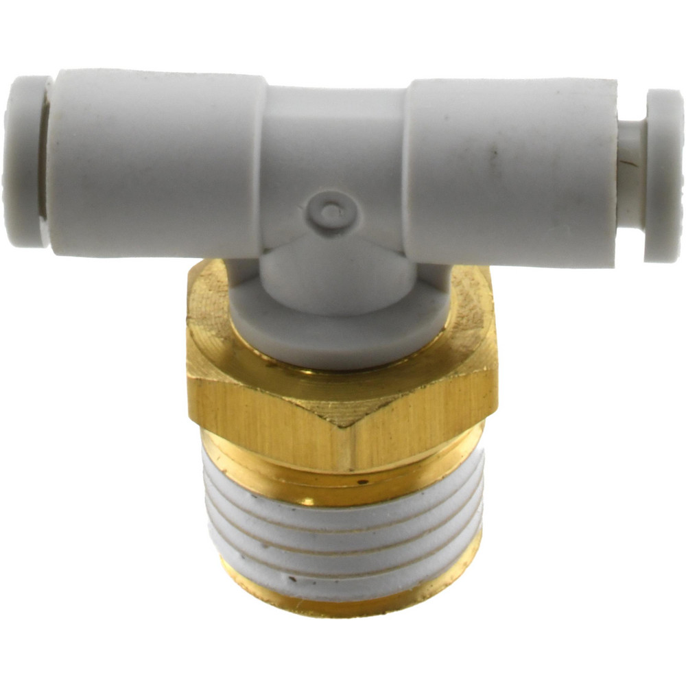 SMC PNEUMATICS Push-to-Connect Push-to-Connect Fitting: Branch Tee, BSPT, 4.00 mm OD - KQ2T04-02AS