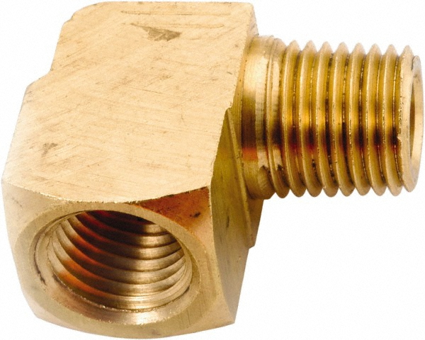 ANDERSON METALS Industrial Pipe 90 ° Street Elbow: 1/4-18 Female Thread, 1/4-18 Male Thread, MNPT x FNPT - 756116-04