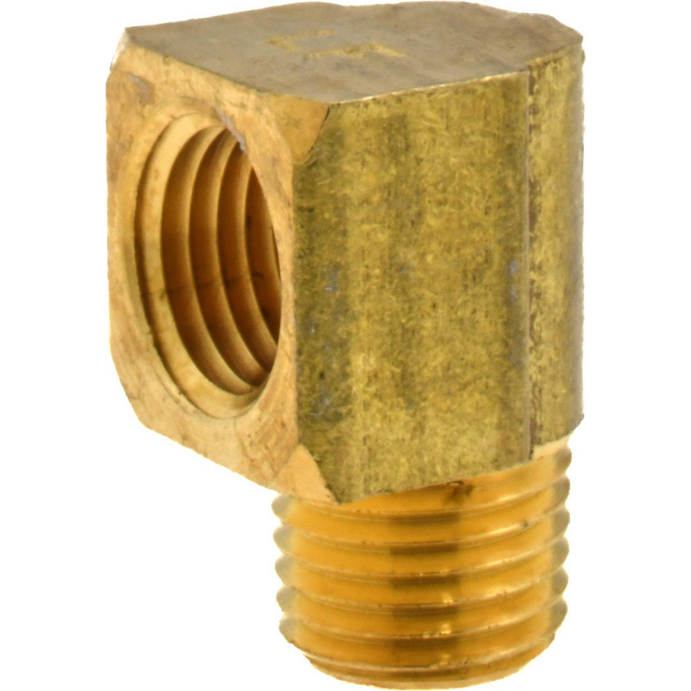 ANDERSON METALS Industrial Pipe 90 ° Street Elbow: 1/4-18 Female Thread, 1/4-18 Male Thread, MNPT x FNPT - 756116-04