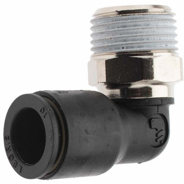 Legris Push-to-Connect Fitting: Male Elbow, NPT, 3/8" OD - 3109 60 18