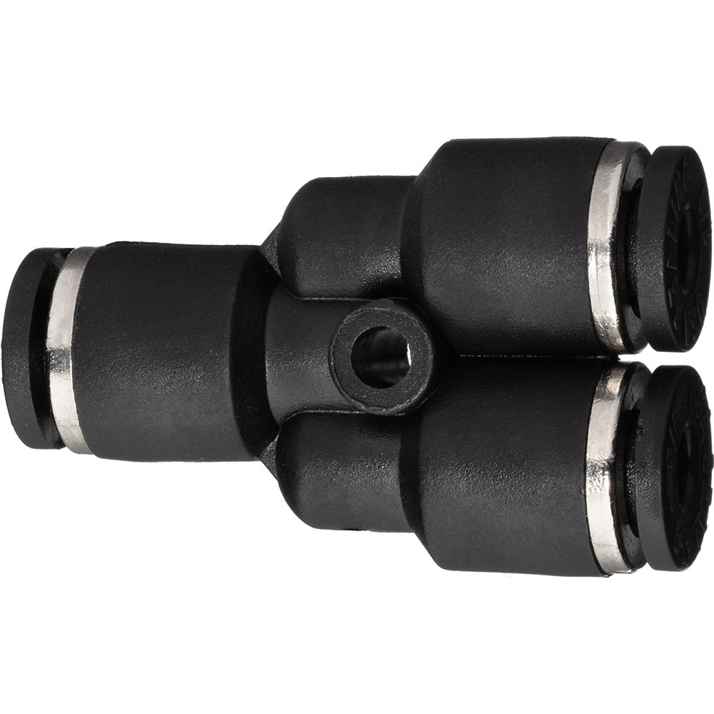 Parker Push-to-Connect Tube x Tube Fitting: Union Y, 1/2" OD - 72338452