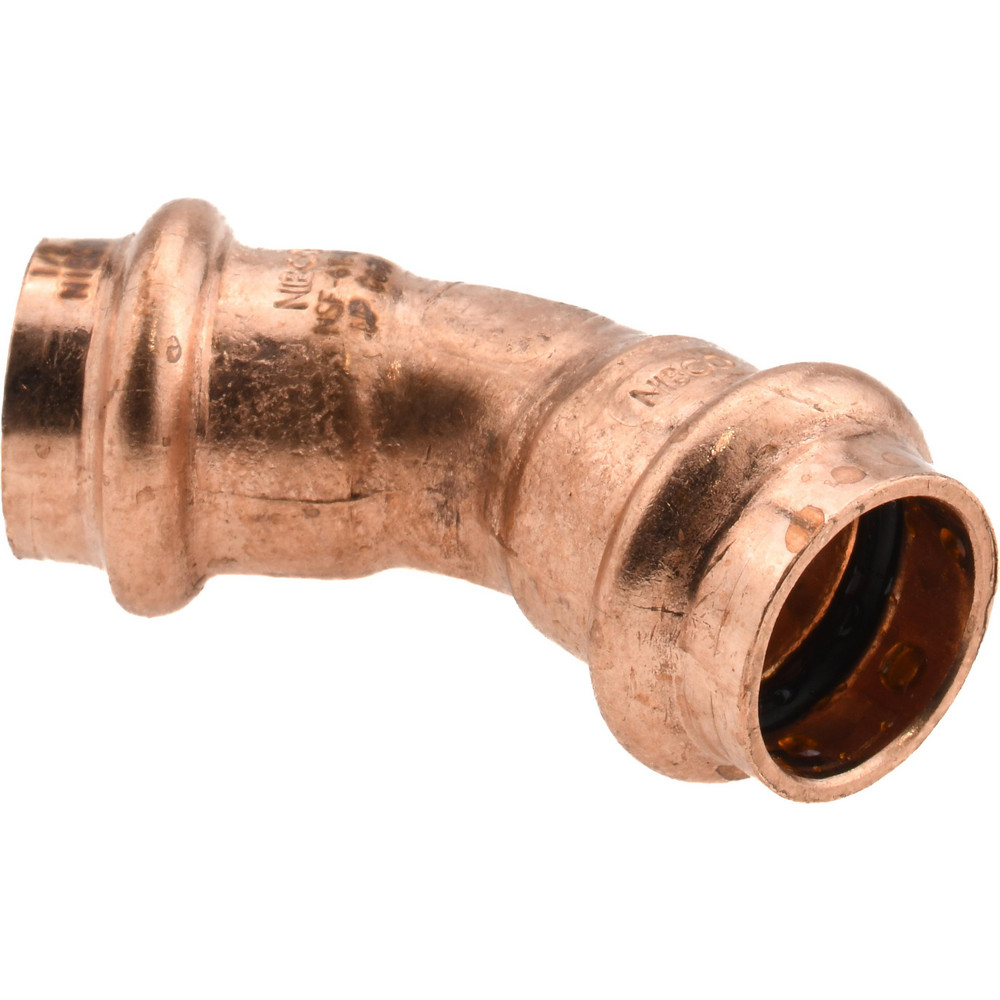 NIBCO Wrot Copper Pipe 45 ° Elbow: 1/2" Fitting, P x P, Press Fitting, Lead Free - 9042800PC
