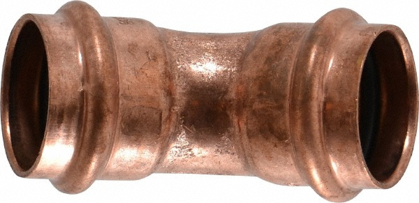 NIBCO Wrot Copper Pipe 45 ° Elbow: 1/2" Fitting, P x P, Press Fitting, Lead Free - 9042800PC