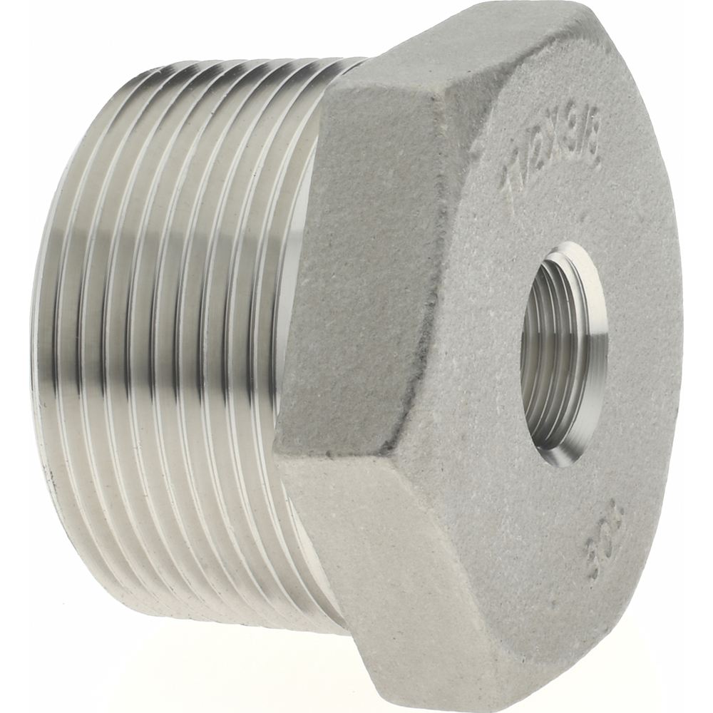 Merit Brass Pipe Bushing: 1-1/2 x 3/8", 304 Stainless Steel - K414-2406