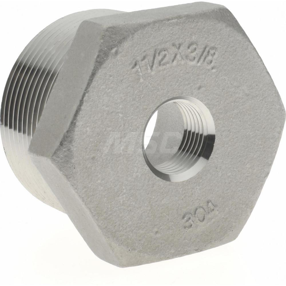 Merit Brass Pipe Bushing: 1-1/2 x 3/8", 304 Stainless Steel - K414-2406