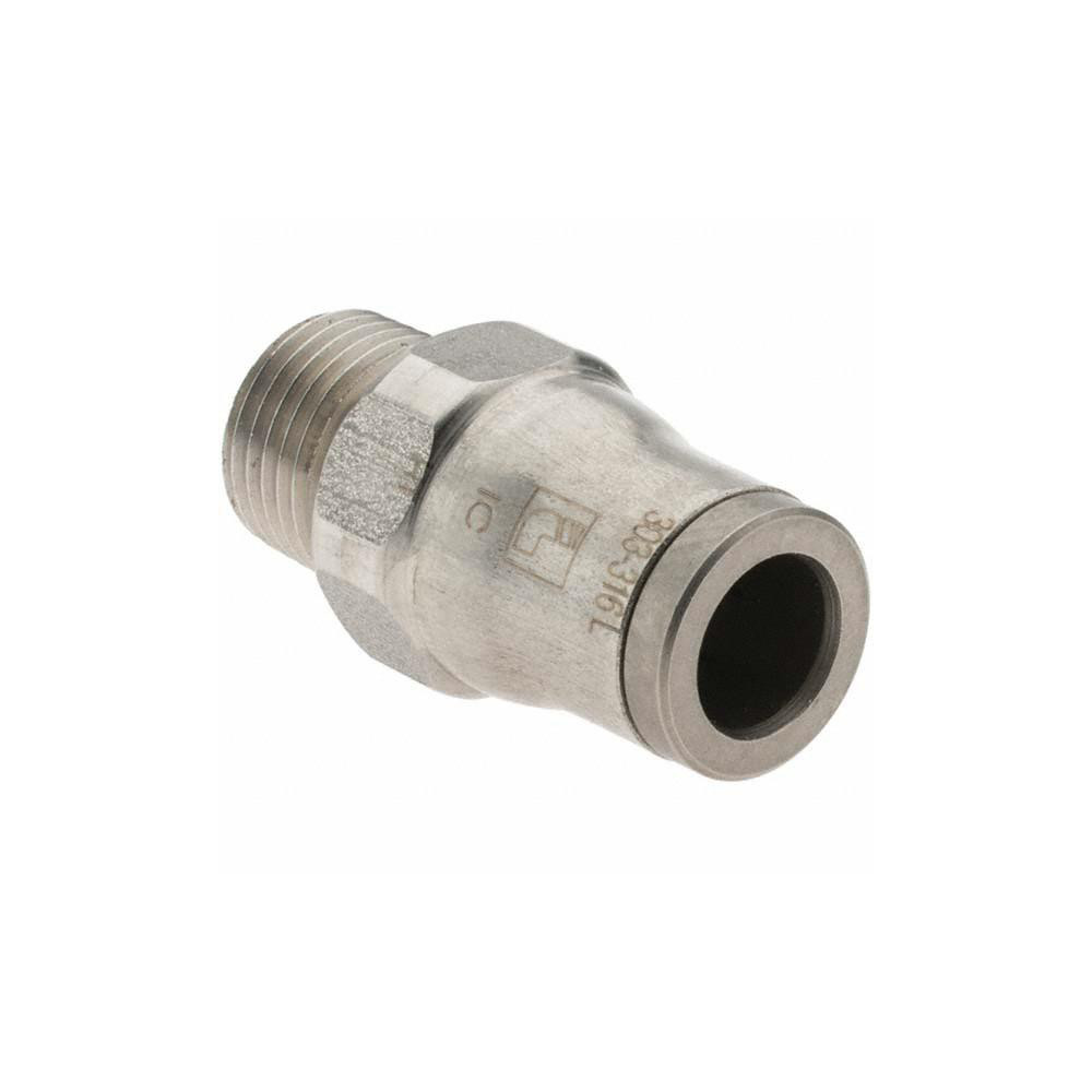 Parker Push-to-Connect Tube x MNPT x Tube x Male Fitting: Connector, NPT, 1/4" OD - 38055611