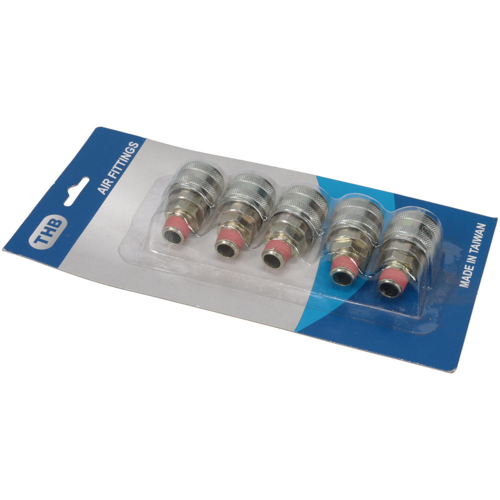 Value Collection 5 Piece 1/4" Body 1/4 NPT 215 psi Zinc ARO Pneumatic Coupling Plug Set - 2321582531