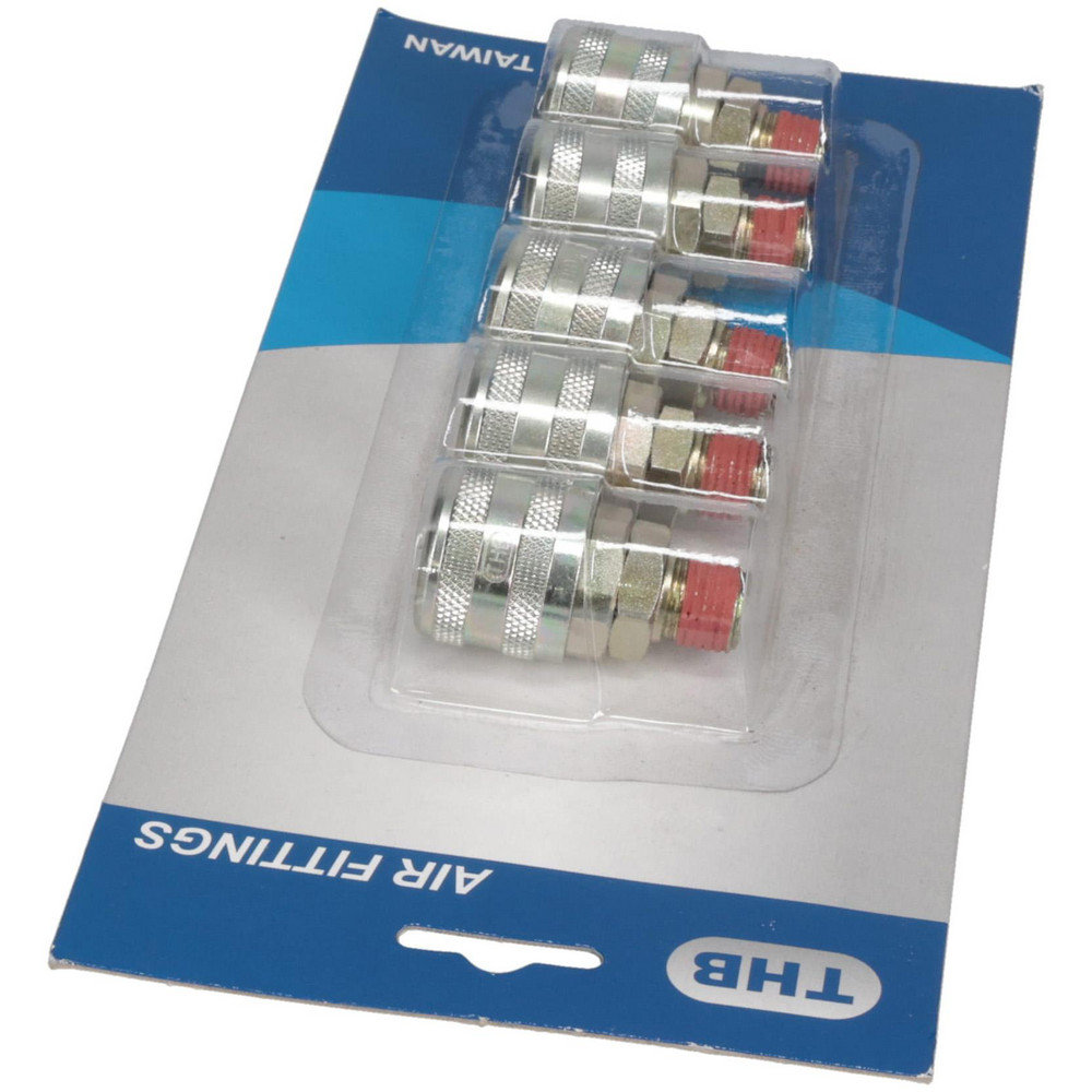 Value Collection 5 Piece 1/4" Body 1/4 NPT 215 psi Zinc ARO Pneumatic Coupling Plug Set - 2321582531