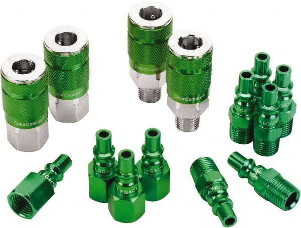 Value Collection 5 Piece 1/4" Body 1/4 NPT 215 psi Zinc ARO Pneumatic Coupling Plug Set - 2321582531