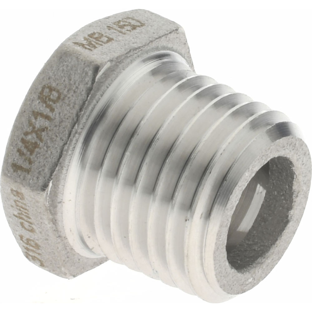 Merit Brass Pipe Bushing: 1/4 x 1/8", 316 Stainless Steel - K614-0402