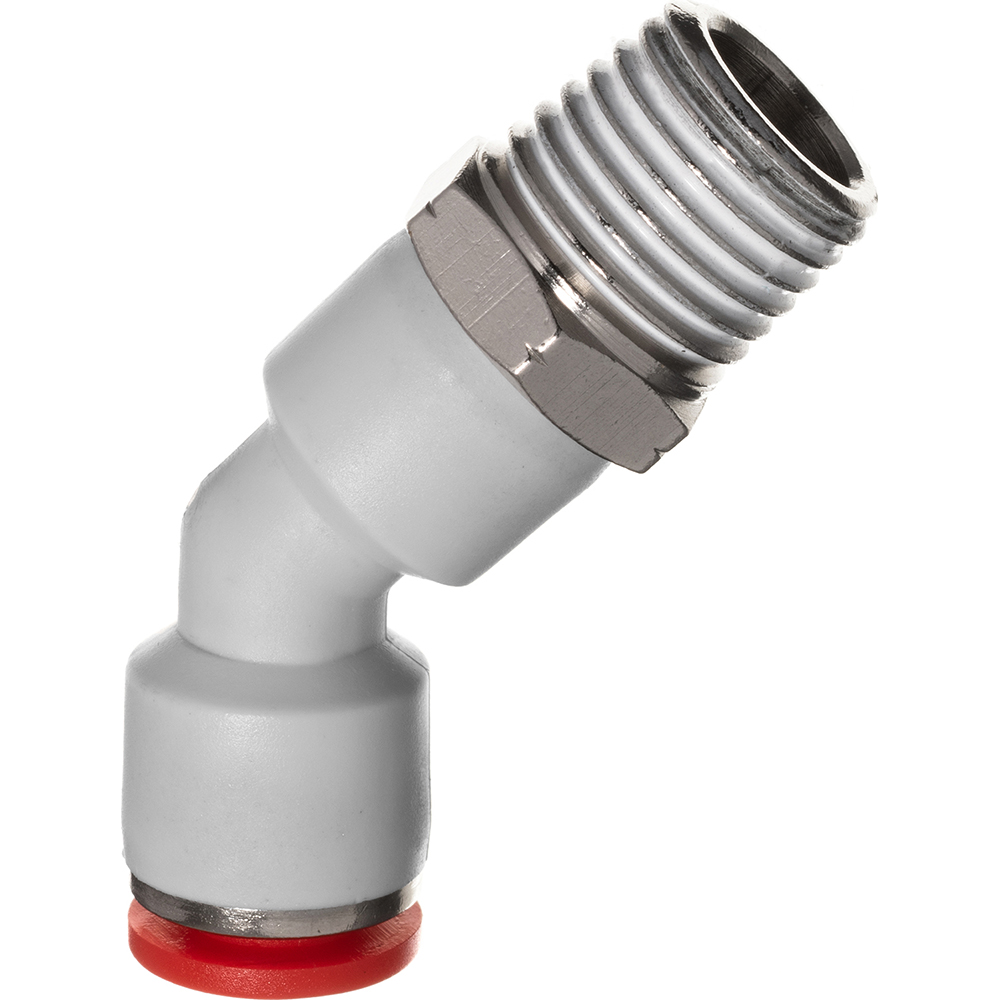 Legris Push-to-Connect Tube x Male BSPT Fitting: 45 Deg Elbow, BSPT - 3113 06 10