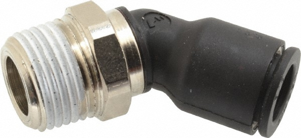 Legris Push-to-Connect Tube x Male BSPT Fitting: 45 Deg Elbow, BSPT - 3113 06 10