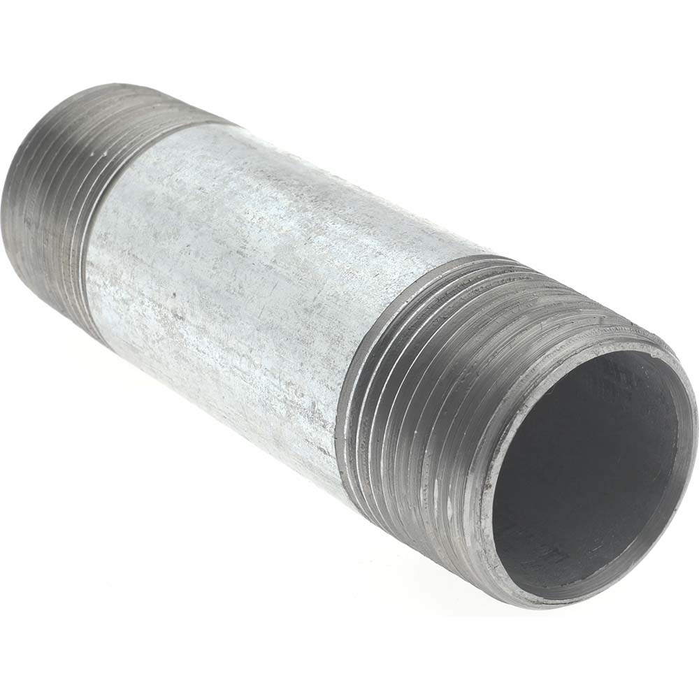 Value Collection Galvanized Pipe Nipple: 1", 4" Long, Schedule 40, Steel - MSCNG06040