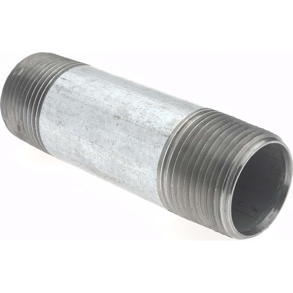 Value Collection Galvanized Pipe Nipple: 1", 4" Long, Schedule 40, Steel - MSCNG06040