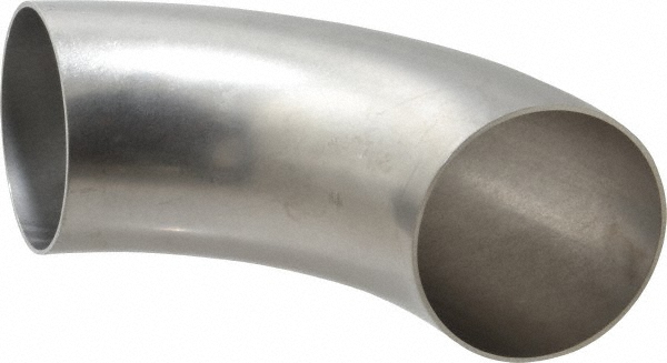 VNE Sanitary Stainless Steel Pipe 90 ° Elbow, 1-1/2", Butt Weld Connection - V2WC1.5
