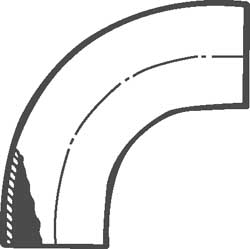 VNE Sanitary Stainless Steel Pipe 90 ° Elbow, 1-1/2", Butt Weld Connection - V2WC1.5
