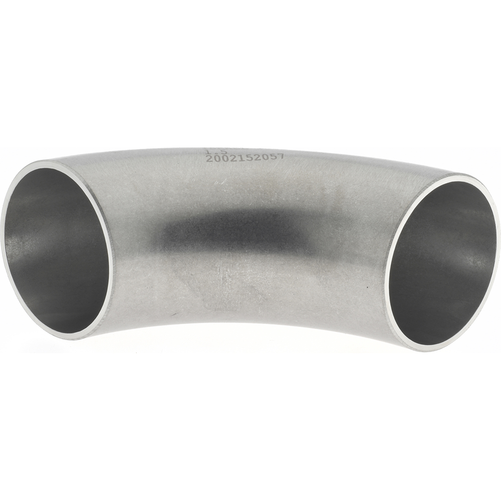 VNE Sanitary Stainless Steel Pipe 90 ° Elbow, 1-1/2", Butt Weld Connection - V2WC1.5