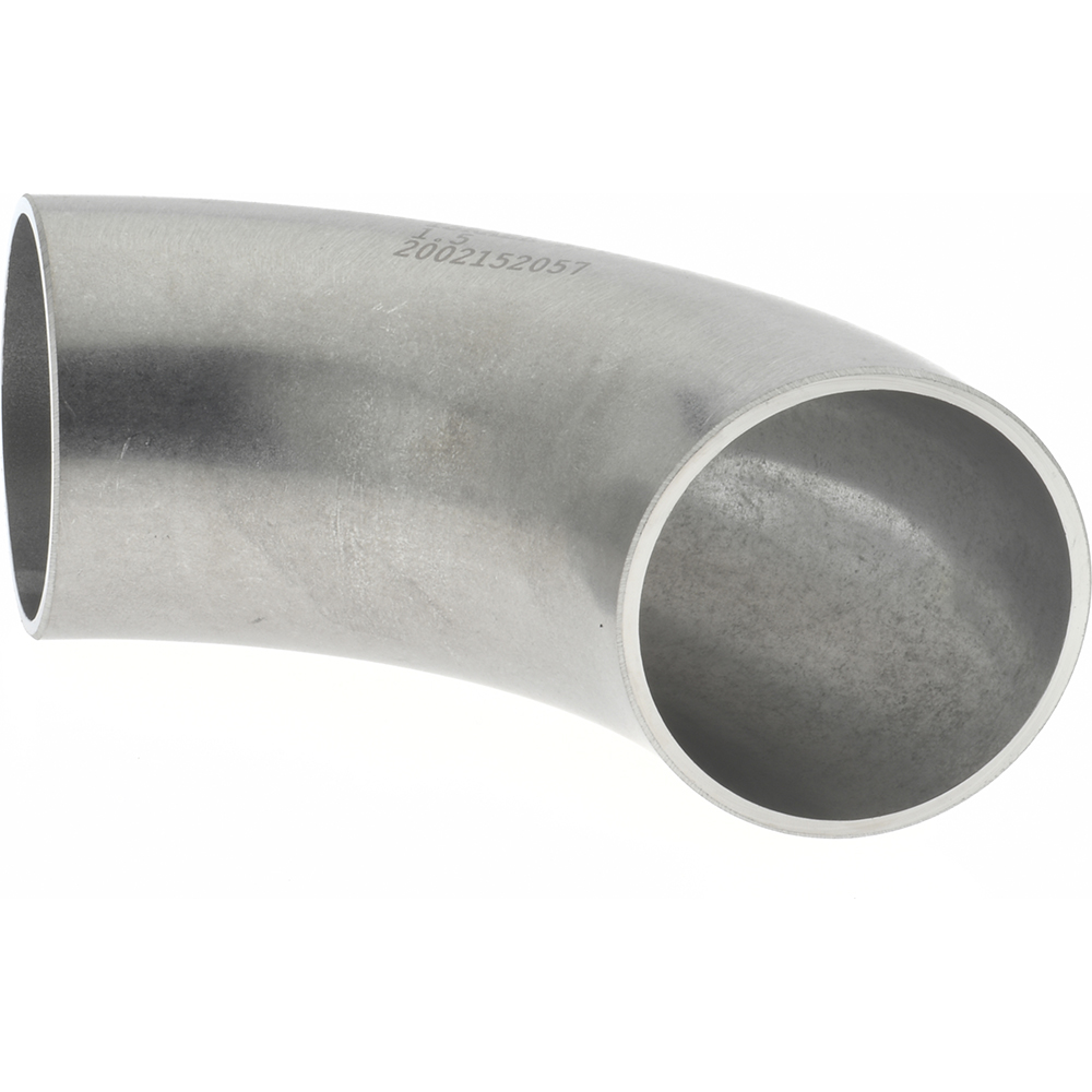 VNE Sanitary Stainless Steel Pipe 90 ° Elbow, 1-1/2", Butt Weld Connection - V2WC1.5