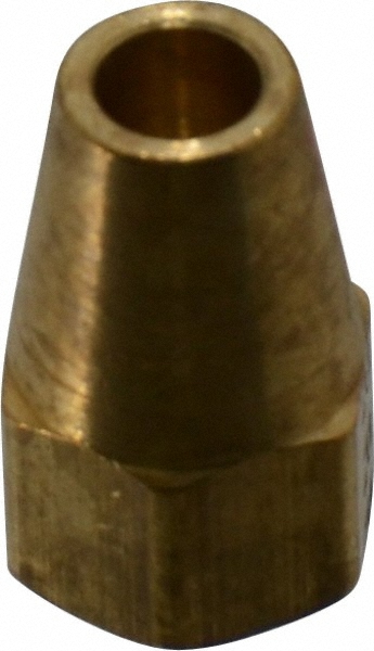 Parker Brass Flared Tube Short Nut: 1/4" OD, 7/16-20 Thread, 45 deg Flared Angle - 41FS-4