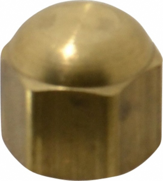 Parker Brass Flared Tube Short Nut: 1/4" OD, 7/16-20 Thread, 45 deg Flared Angle - 41FS-4