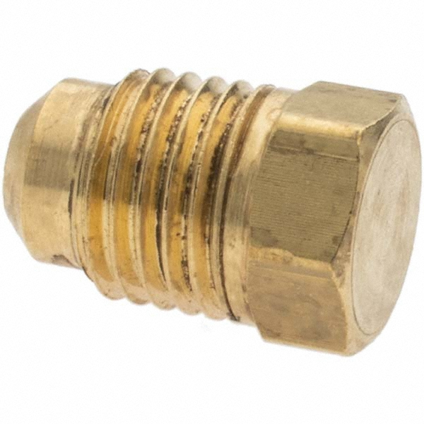 Parker Brass Flared Tube Short Nut: 1/4" OD, 7/16-20 Thread, 45 deg Flared Angle - 41FS-4