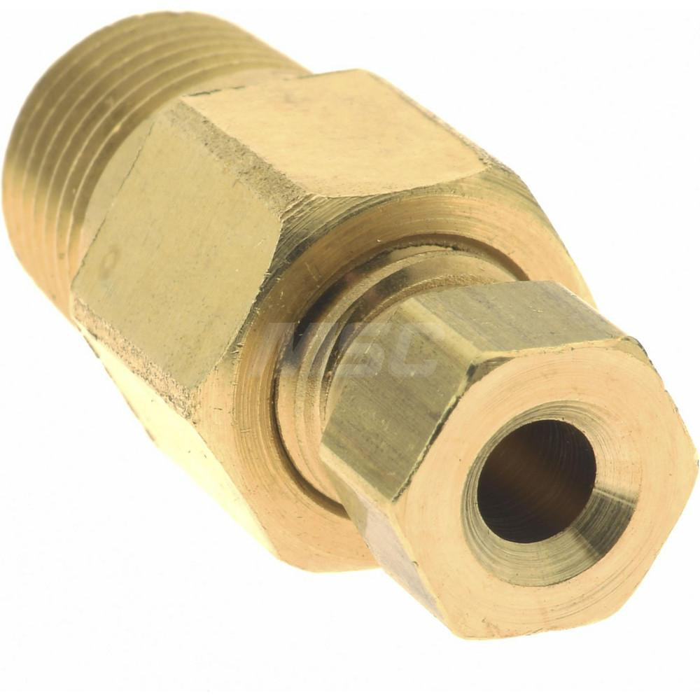 Parker Compression Tube Connector: 1/8" Tube OD, Compression x MNPT - 68HD-2-2