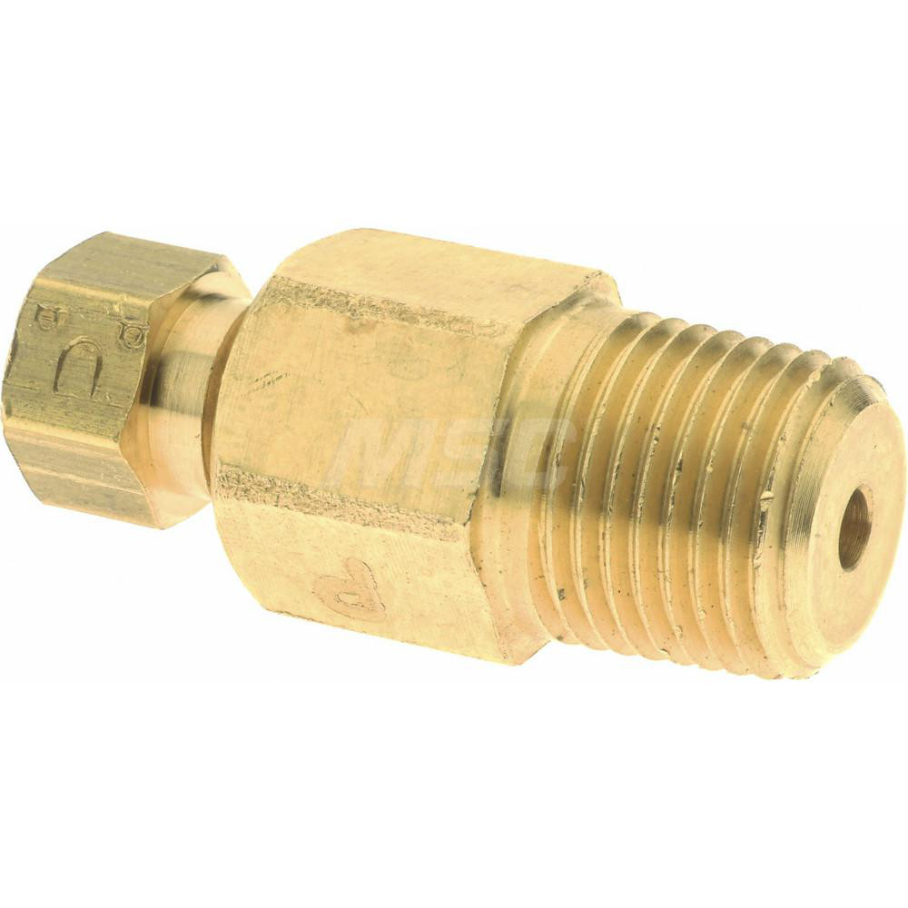 Parker Compression Tube Connector: 1/8" Tube OD, Compression x MNPT - 68HD-2-2