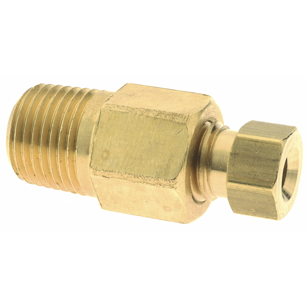 Parker Compression Tube Connector: 1/8" Tube OD, Compression x MNPT - 68HD-2-2