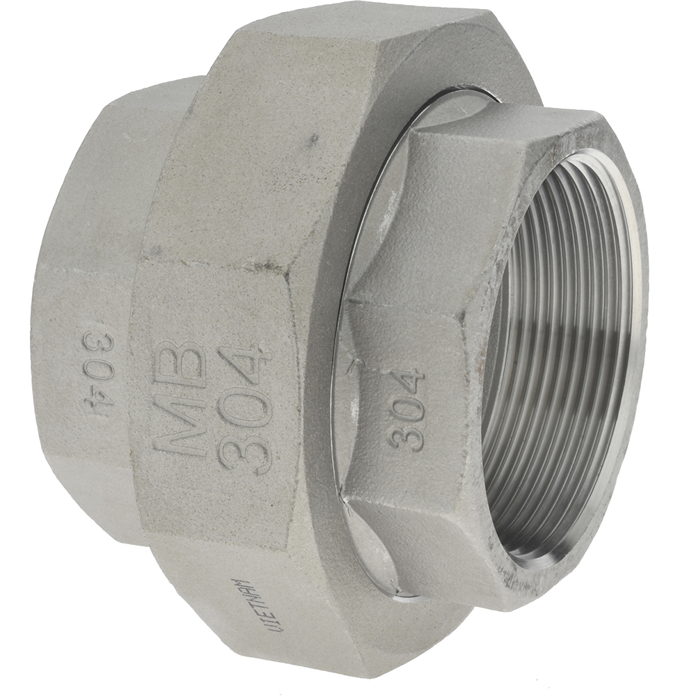 Merit Brass Pipe Union: 1-1/2", 304 Stainless Steel - K487-24