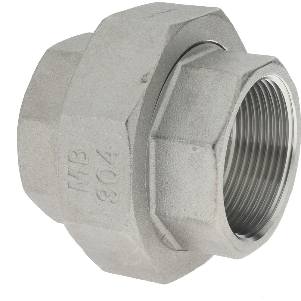 Merit Brass Pipe Union: 1-1/2", 304 Stainless Steel - K487-24