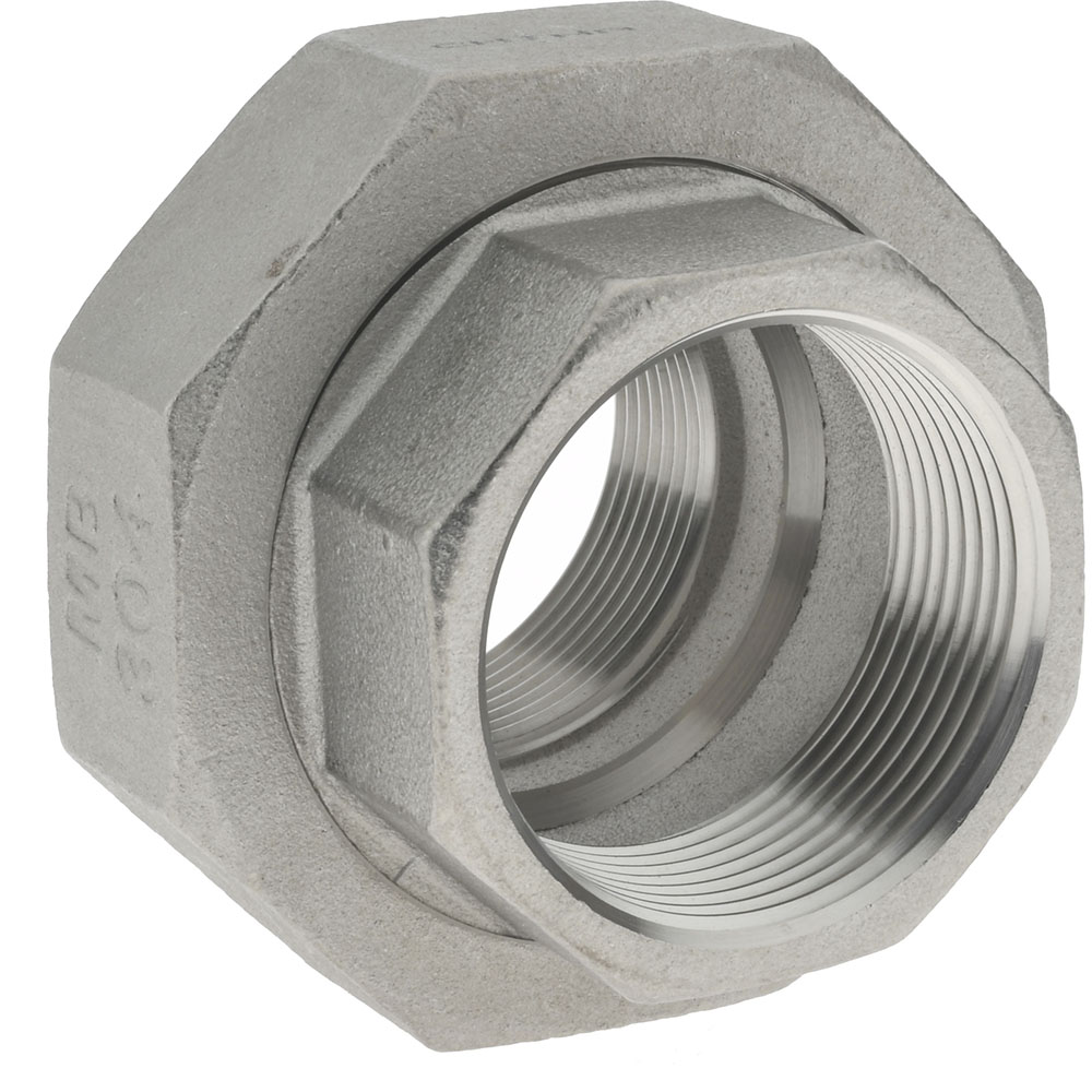 Merit Brass Pipe Union: 1-1/2", 304 Stainless Steel - K487-24