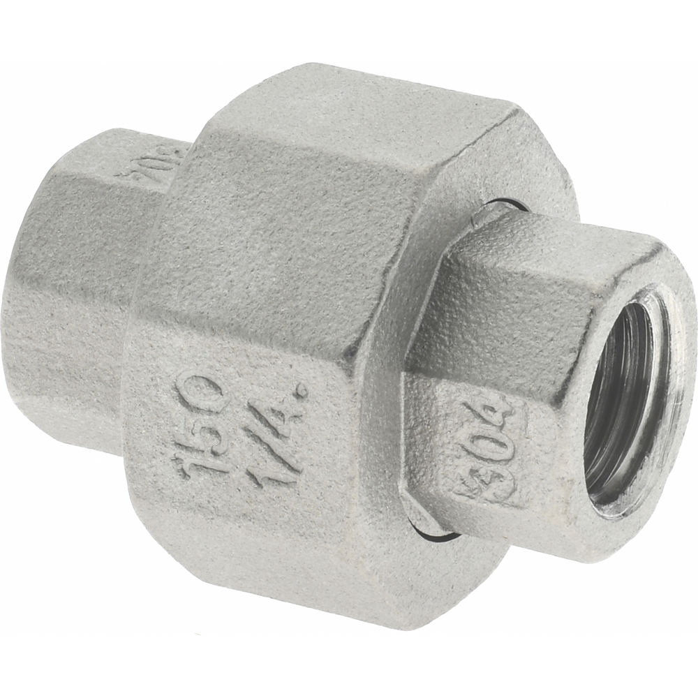 Merit Brass Pipe Union: 1-1/2", 304 Stainless Steel - K487-24